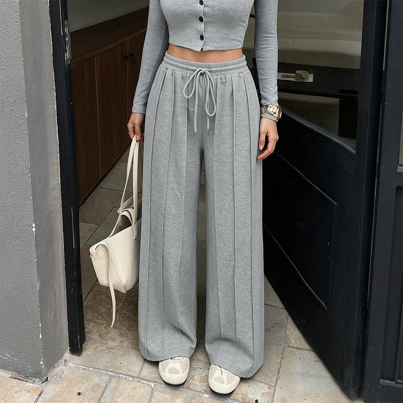 New Style Sweatpants for Autumn and Winter, Loose with Pleats, Laced Up, Soft and Comfortable Casual Trousers for Women