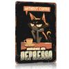 Morning Without Coffee Cat Metal Poster Tin Sign Wall Art Customizable Metal Signs for Home Decoration Home Decor Items Room