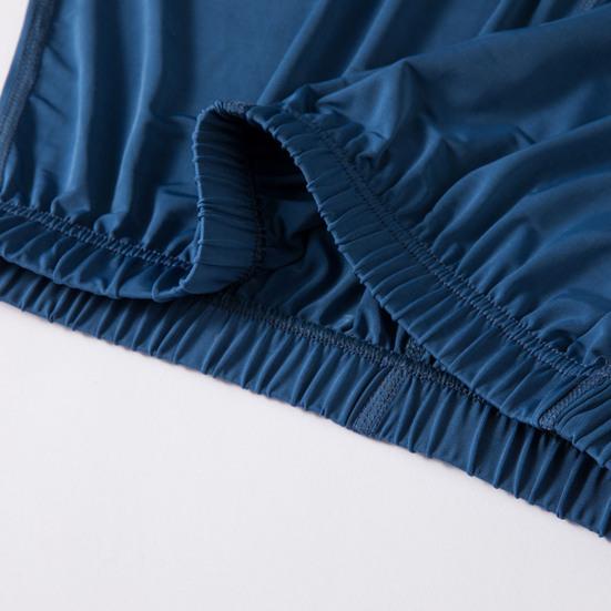 Pantaloncini da pigiama da uomo Pantaloncini da homewear Vita elastica pieghettata Gamba larga Pantaloncini casual larghi e morbidi traspiranti con cavallo profondo e lunghezza al ginocchio