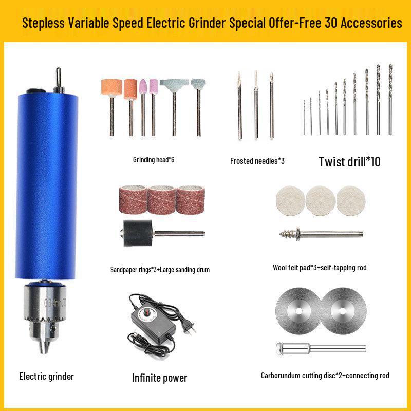 Compact Electric Handheld Grinder: Portable Plug-in Tool for Cutting, Wood Carving, Polishing, and Drilling.