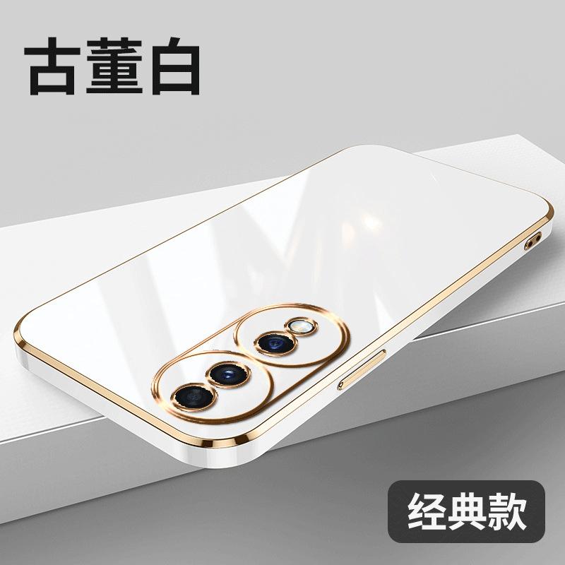 Applicable to Honor 70 mobile phone case solid color straight edge electroplating Honor 10 youth solid color soft case protective case anti-drop
