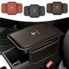 Car Armrest Box Pad Leather Armrest Cushion With Pocket Central Cover For Model 3 Model S Model X Model Y Roadster SpaceX