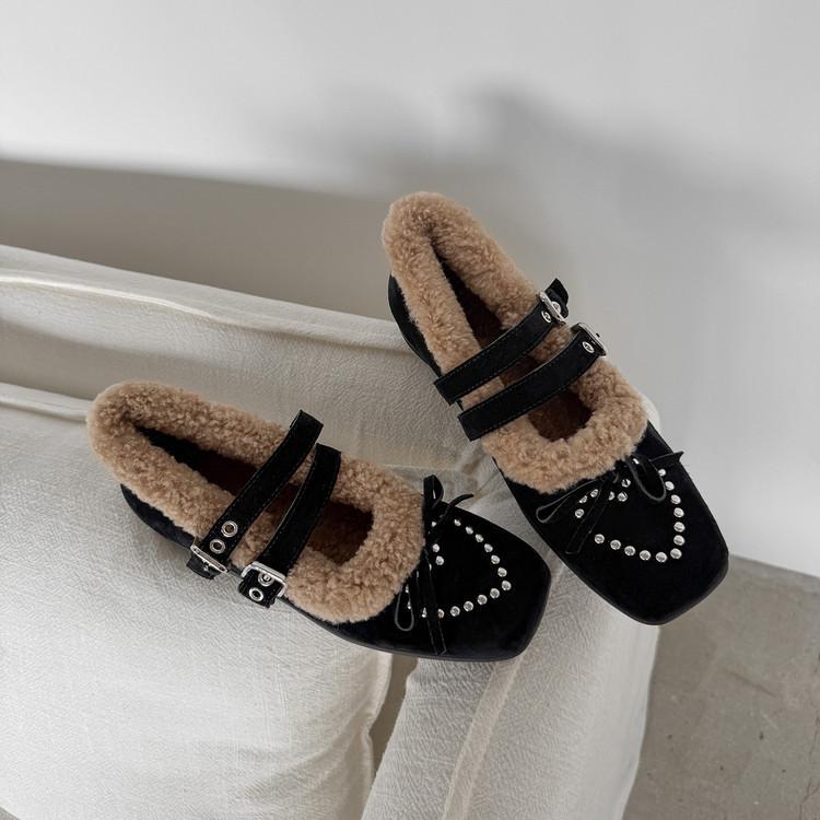 Birken shoes women's shoes winter velvet warm cotton shoes 2025 new winter one-pedal beanie shoes Birken wool shoes