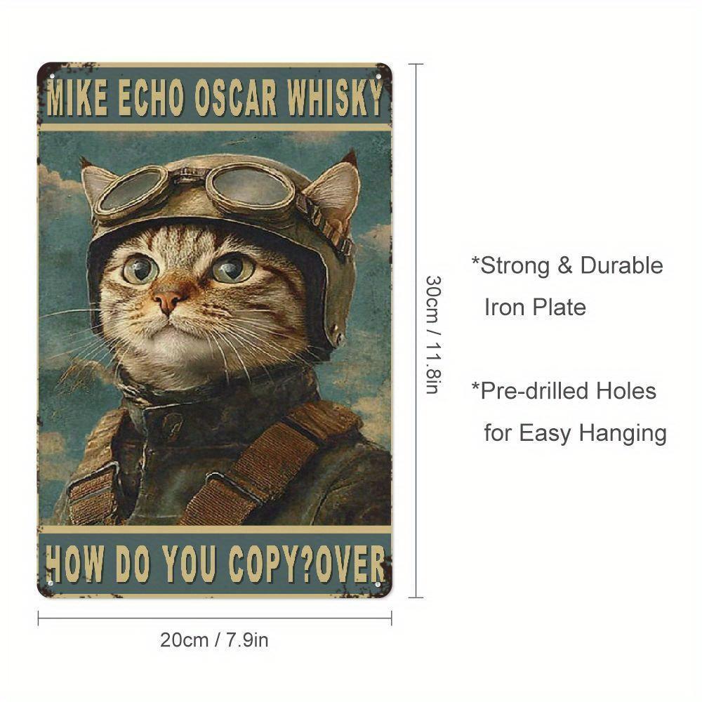

Vintage Pilot Kitten Iron Sign How Do You Copy Whimsical Design Living Room Bedroom Bar 20x30cm（7.8x11.8inch）
