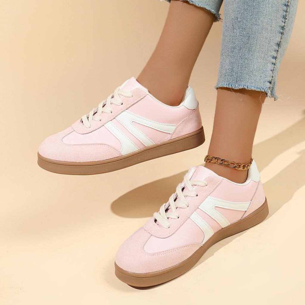 Microfiber Upper Rubber Sole Adult Ladies Footwear Casual Women Shoes Early Spring New Style Versatile Design White Sneakers