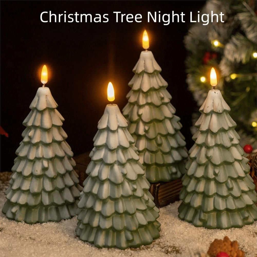 Christmas Tree Shaped Christmas Tree Night Light PVC Christmas Tree Ornament  Bedroom Light