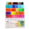 W89C 36/48/60/72/100 Colors Double Ends Brush Pen Marker Set Felt Tip Pen Watercolor Pen for Colouring Books