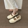 2025 Summer New French Hollow Shallow Mouth Flat Heel Soft Sole Non-slip Word Belt Niche Comfortable Shallow Mouth Single Shoes