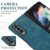 Suitable for Samsung Z Flip6 Mobile Phone Case Z Fold4 Matte Retro Pattern Solid Color Leather Case 3rd Generation Folding Case