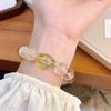 Natural crystal citrine, white crystal, yellow pyramid crystal, sugar cube design bracelet, non-inlaid women's bracelet jewelry