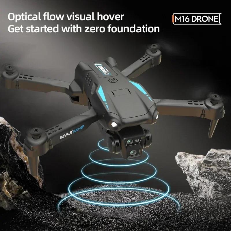New M16 Drone 5G Optical Flow Switching Drone Dual Camera GPS 4K Aerial Drone Wifi FPV Foldable Remote Control Toy Chlidren Gift