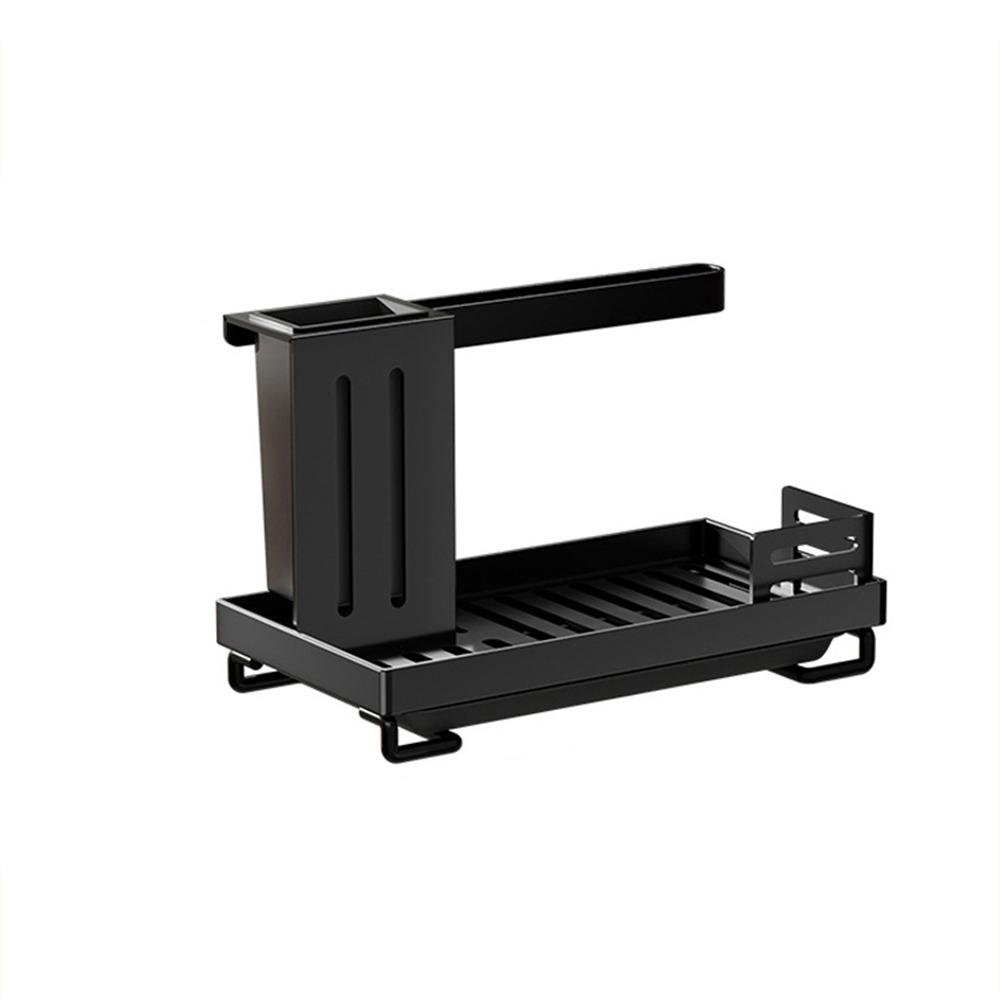 

Влагостойкая стойка для сушки посуды из углеродистой стали, полка для хранения кухонных тряпок для дома чёрный