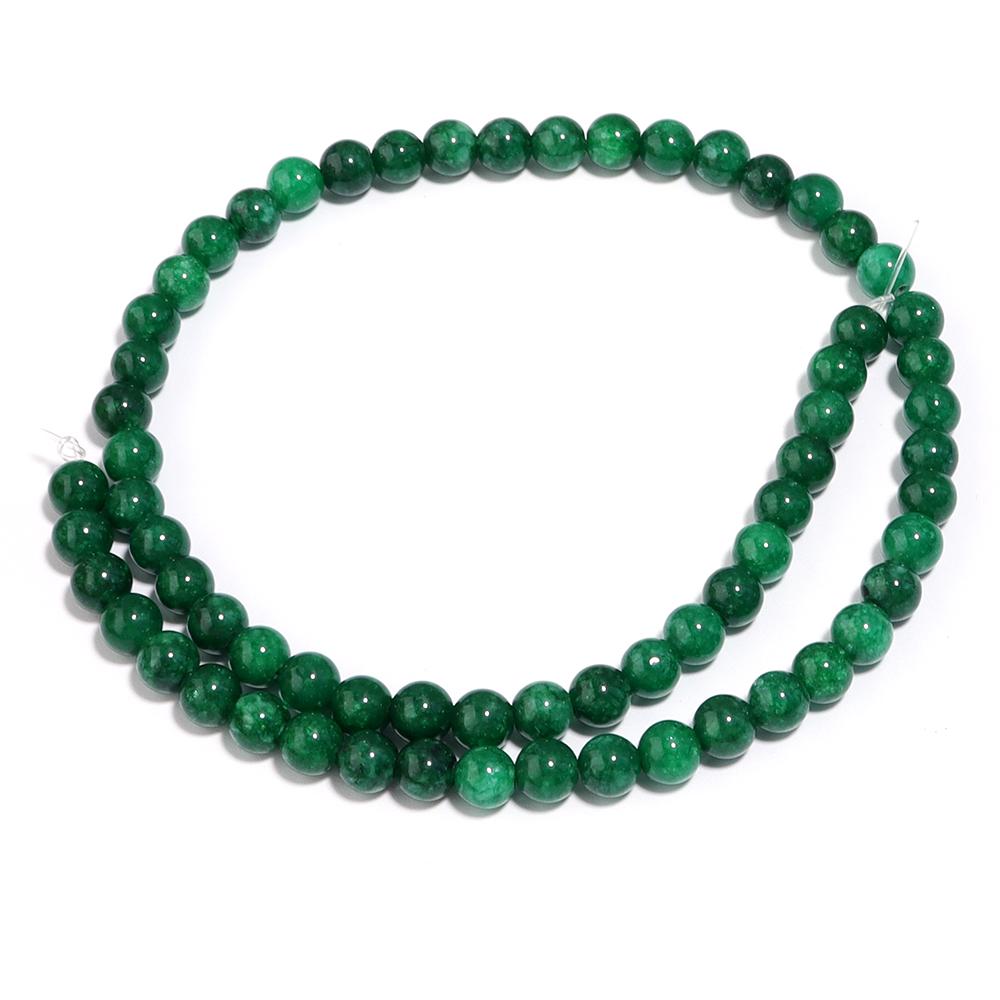 4 6 8 10 12mm Natural Green Jade Stone Beads Round Gemstone Loose Spacer Beads for DIY Jewelry Making Bracelet Necklace Supplies