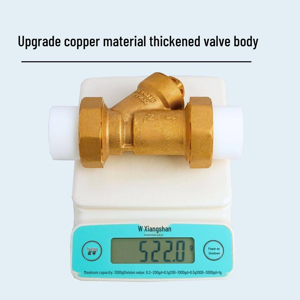 All-Copper Y-Type Filter Valve for PPR/PE20 Water Pipes, 6 Points, Thickened Brass Fittings