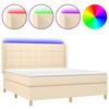 VidaXL Sommier à Lattes de Lit avec Matelas et LED, Lit Rembourré, Lit Double, Lit Adulte de Chambre à Coucher Intérieur, 3138898