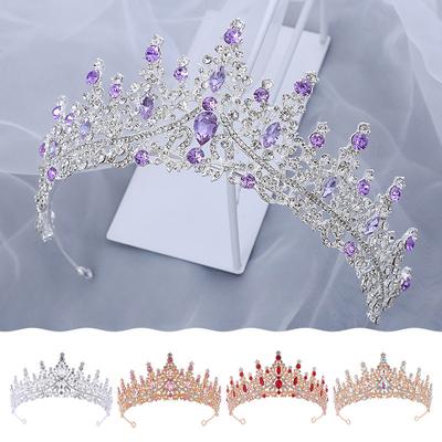 Brautkrone, Legierung, Haarschmuck, Hochzeitskleid, Strass-Stirnband, galvanisierte Krone, Abendessen, Hochzeit, Kopfschmuck aus Metall