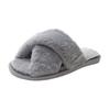 Flat bottomed cross solid color woolen slippers for indoor home use