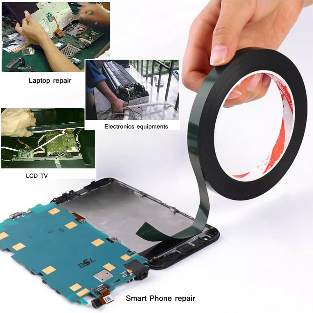 Double Sided Adhesive Tape Black Foam Tape for Cell Phone Repair LCD Curved Screen Dust Proof 0.5mm Thick (3mm*10M)