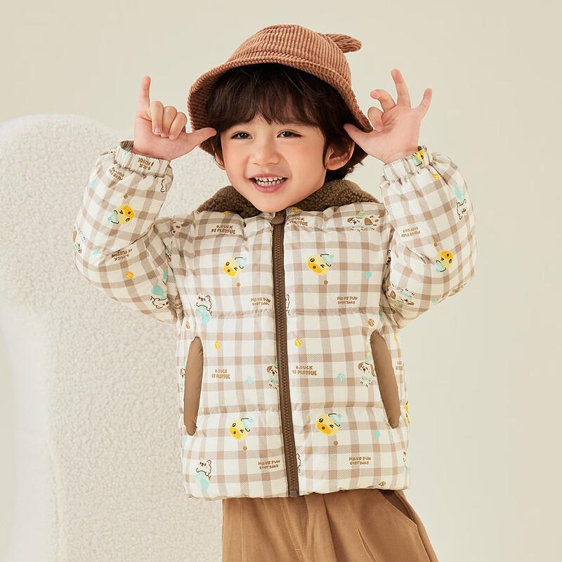 B.Duck Kids  Plaid Winter Down Jacket 110