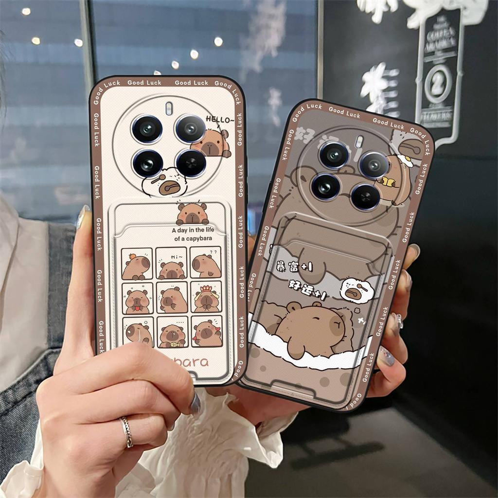 Durable Card Sleeve Phone Case For Realme12 Pro 5G/12Pro+/Extreme Edition Card Slot Full Wrap Protective Anti-knock Cute