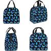 Insulated Lunch Bag Box for Women with Blue Butterfly Print Cute Lunch Cooler Thermal Waterproof Reusable Tote Bag with Pocket