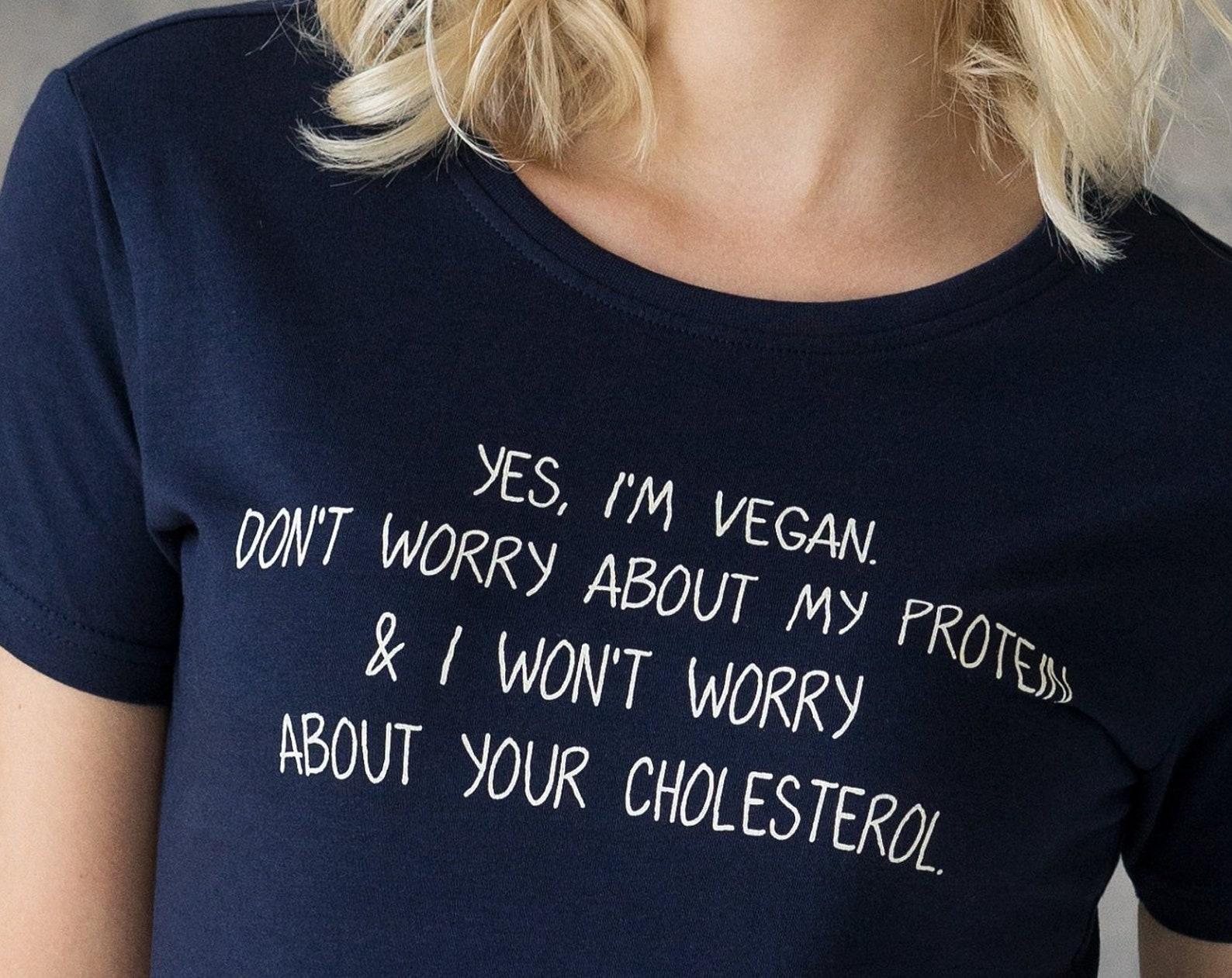 Vegan Protein Slogan T-Shirt, Organic Cotton Activist Tee S