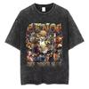 Gewaschenes Vintage Anime One Punch Man Saitama Saitamas Fitnessstudio Lustiges Meme Grafik T-Shirt Herren Damen Fitness Freizeit Übergroße T-Shirts