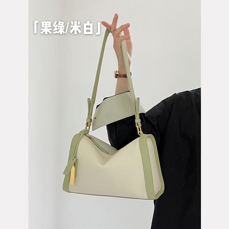 Crossbody genuine leather pillow bag, underarm bag, women's shoulder bag, high-end top-layer cowhide bag, bucket bag