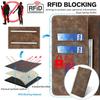 RFID Blocking Shell for Honor Magic5 Pro Fall Protection PU Leather Stand Wallet Phone Case Flip Cover
