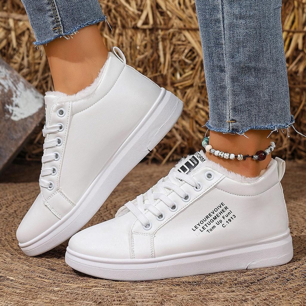 Nowe Śniegowce Zimowe Outdoorowe Buty Damskie Ciepłe Pluszowe Buty Casual Damskie Sznurowane Modne Trampki Platforma Śniegowce