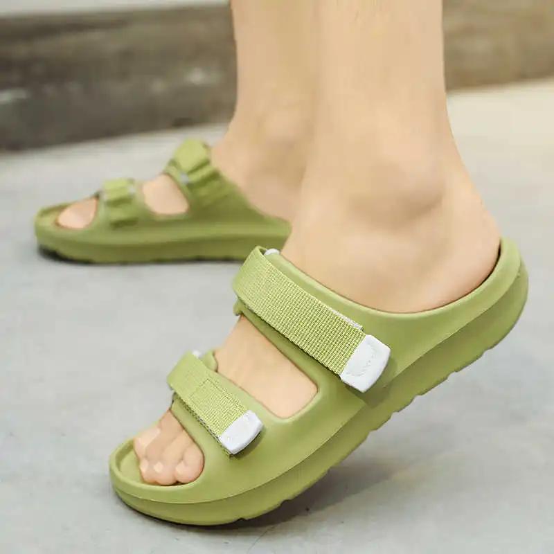 Modne buty na wysokiej platformie z podeszwą tenisową Damskie zielone kapcie to miękkie sandały do chodzenia boso Damskie sneakersy Sportowe prezenty
