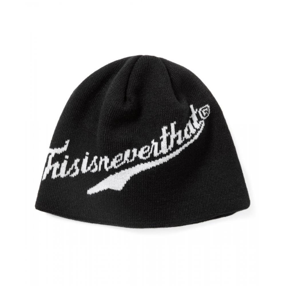 Thisisneverthat Script Logo No Cuff Beanie Black F