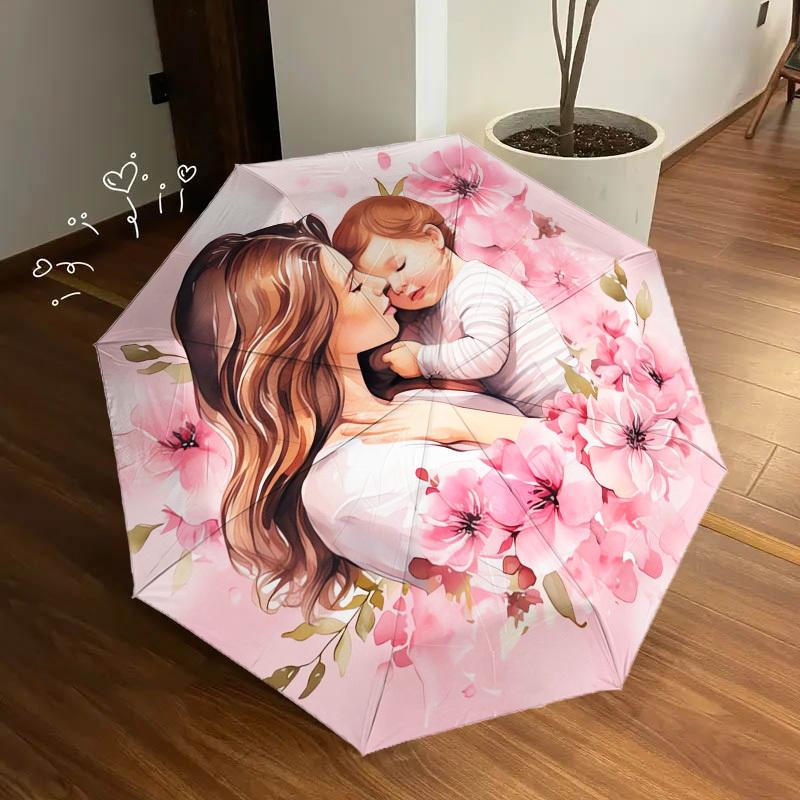 1pc Motherhood, Love Themed High-quality Umbrella,Automatic Opening and Closing Umbrella,Multi-functional Umbrella G0811045
