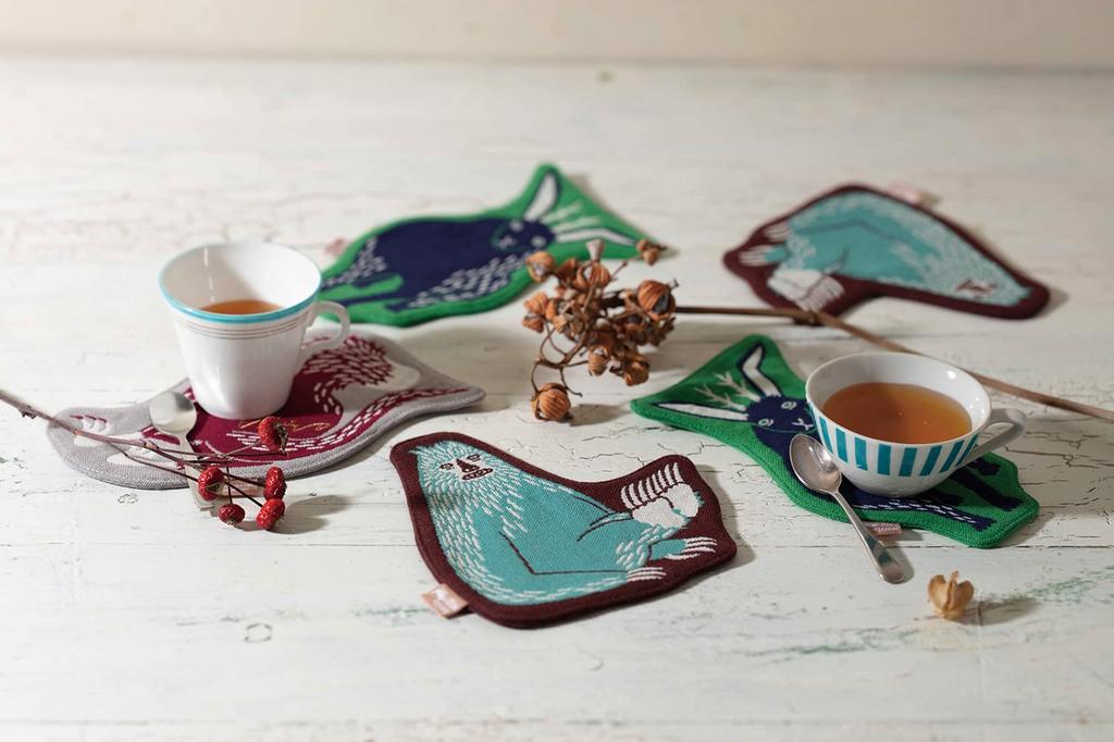 Kusunokibashi Monori Morita Rohový zajíc skákající v podložce 10 x 18, MiW, Les, Zelená, Cca. cm, A-69036-90-G