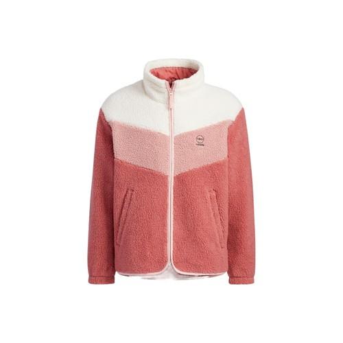 adidas Logo print stand-up collar fleece zip-up jacket, unisex, red S красный