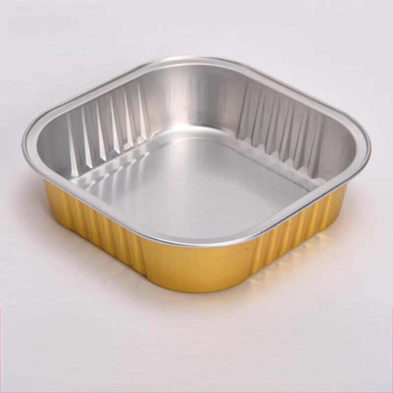 WS Goldene Aluminiumfolie Quadratische Mitnahmebehälter