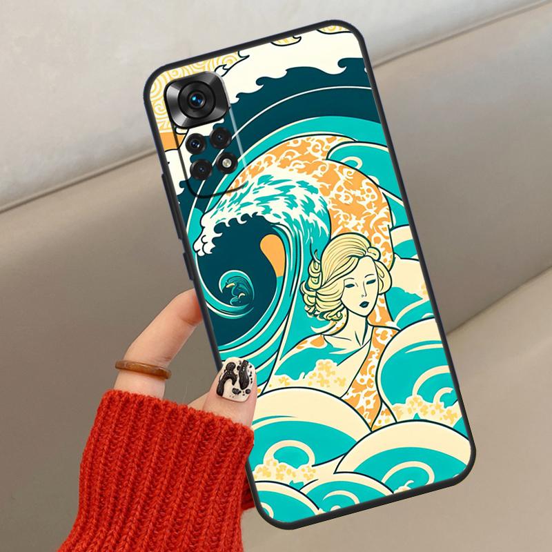 Japanese Surfers Case For Xiaomi Redmi Note 14 13 12 11 10 15 Pro Plus Cover For Redmi 15 C 13C 10C 12C 14C
