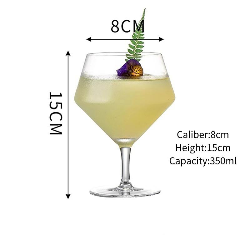 Diamond Shaped Cocktail Glass Cup Gin and Tonic Goblet Cups Brandy Glasses Cups Personalized Wine Glass Cups Restaurant Bar Tool 350ml