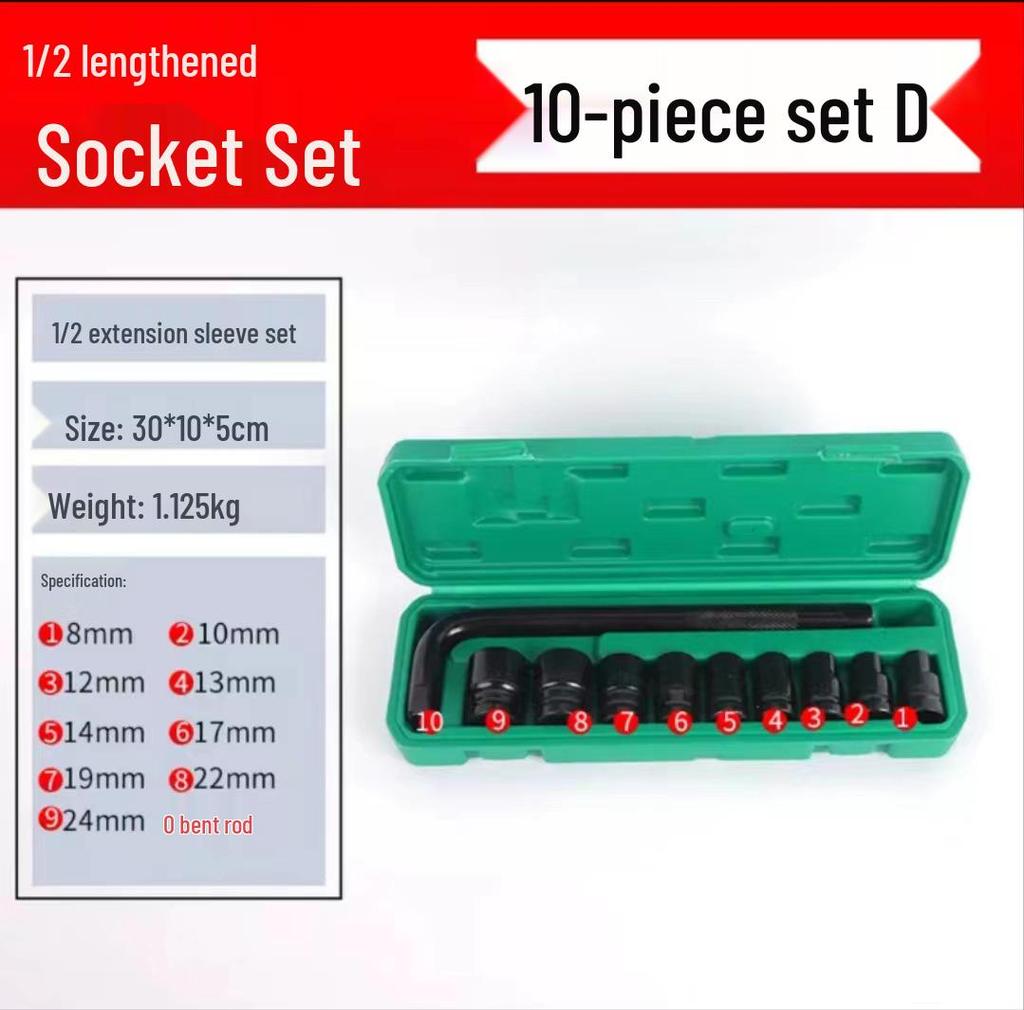 Electric Wrench and Socket Set for Auto Repair 8-Piece