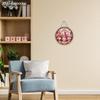 2D Flat Charming Valentine's Day Gnome Sign, 2D Pink Roses Wreath Sign, 7.87 Inch Wooden Round-shaped Hanging Wall or Door Decor, Holiday Party