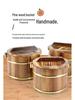 Wooden Rice Bucket with Lid: Insulated Serving Bowl and Spoon for Dining Table