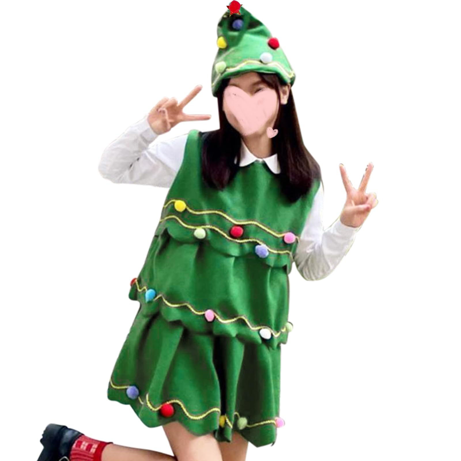 

Christmas Tree Christmas Cosplay Christmas Santa with Christmas Party Costume [DECEED] Dress, Costume, Women s Costume, Cosplay, Hat, (160)