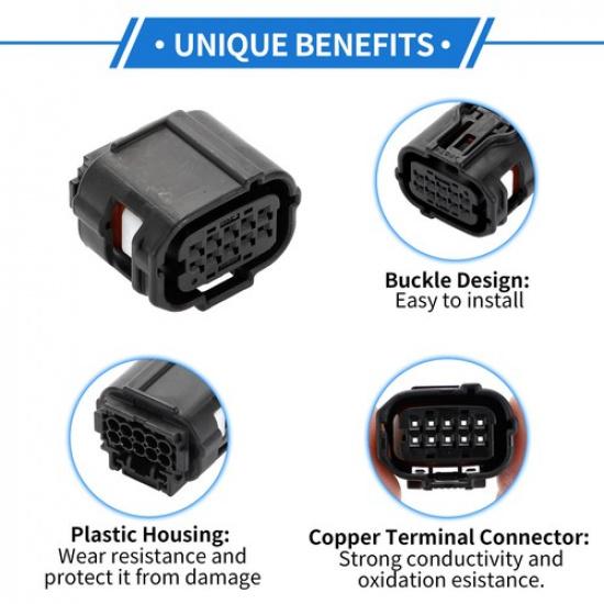 Pack of 1 For Toyota For Lexus Car 10 Pin Parking Assist Sensor Connector Plug