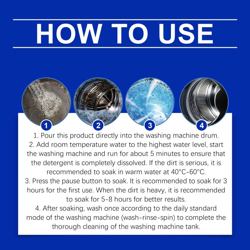 

Washing Machine Cleaning Powder Effectively Clean Stubborn Dirt Eliminate Mold And Odor Multi-Functional Washing Machine Cleaner 1pcs