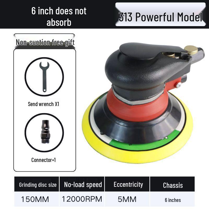 5" & 6" High-Speed Pneumatic Sander and Polisher, Model 313 Handheld Air Grinder