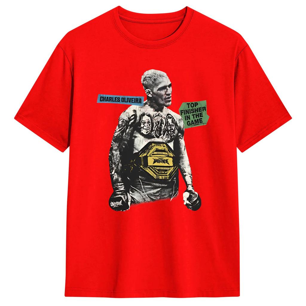 Charles Oliveira Top Finisher In The Game T Shirt Summer Fashion T Shirts Cotton O Neck Plus Size Tees Short Sleeve Retro Tshirt