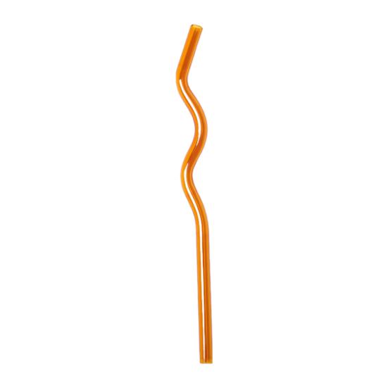 High Glass Wavy Straws Reusable Colorful Straws for Juice Tea Coffee Eco-Friendly High Temp Resistant BPA-free Glass Twist Transparent Straw