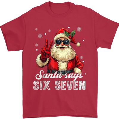 Lustiger Weihnachtsmann sagt Sechs Sieben Weihnachts-Meme Xmas Unisex T-Shirt
