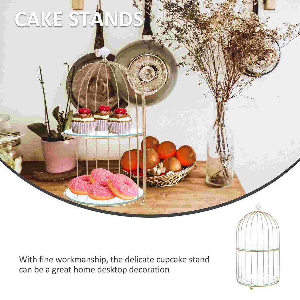Metal Glass Cake Dessert Stand Cupcake Holder Wedding Display Tray Cosmetics Organizer Pastry Shelf Kitchen Barware Baking Tool