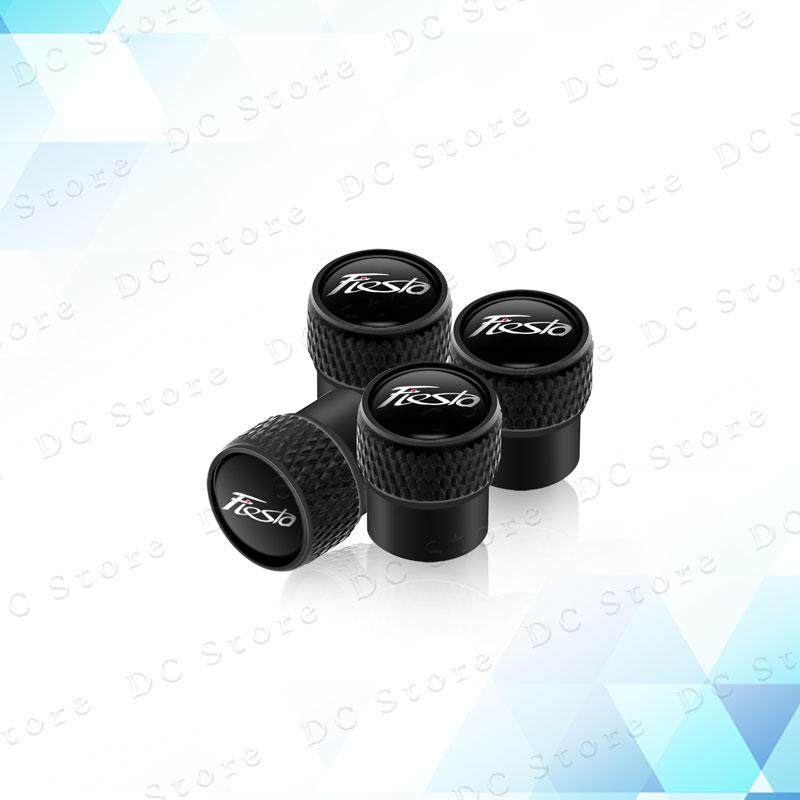 AAANK1 4pcs Metal Aluminum Alloy Car Wheel Tire Valve Air Stem Cap Dust Proof Covers For Ford Fiesta Emblem Accessories